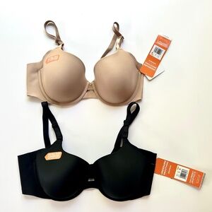 SIMPLYPERFECT by Warners Bra Extra Side Coverage Black or Beige NWT
